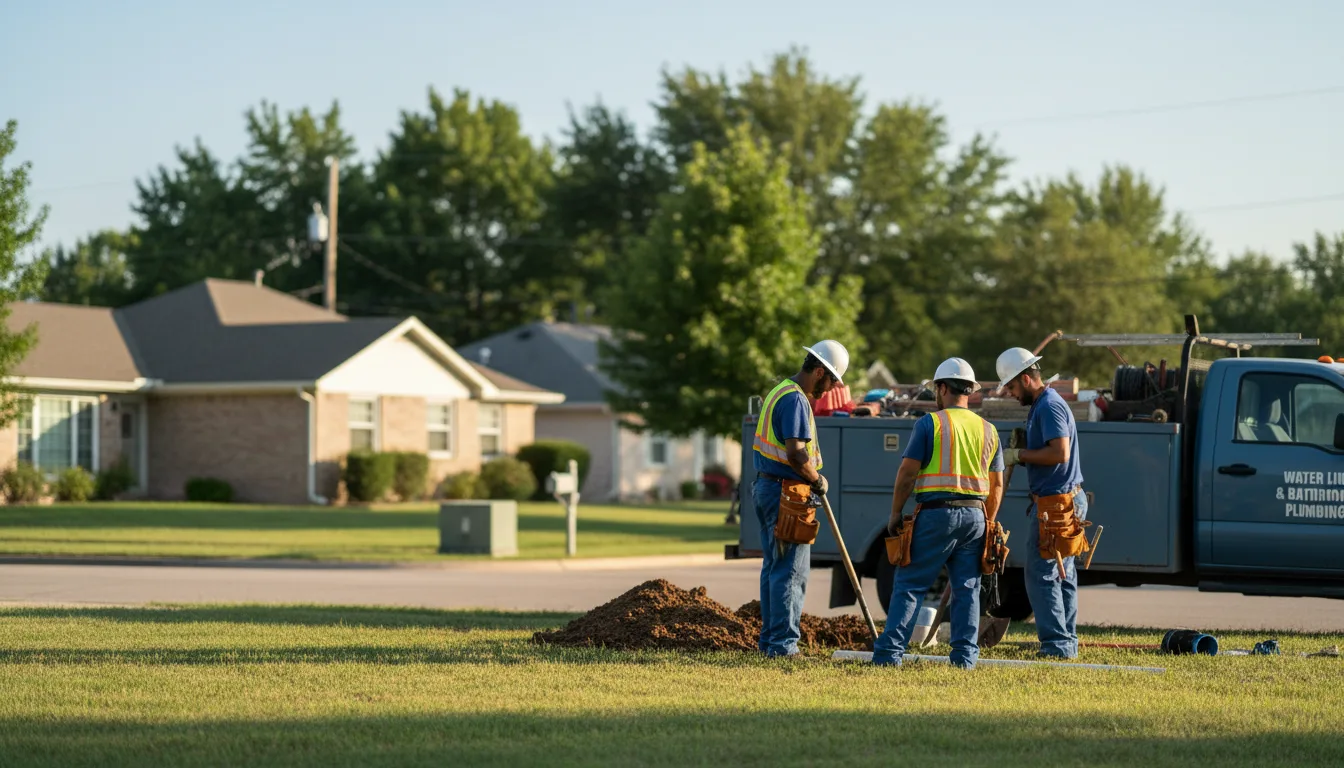 Residential water line and bathroom plumbing service in Kenton, OH